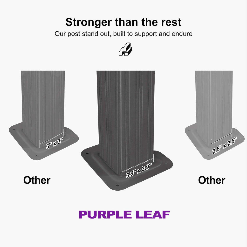 PURPLE LEAF Outdoor Hardtop Gazebo, 8' X 8', Galvanized Steel Double Roof, Aluminum Frame, Grey