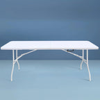 8 Foot Bi-Fold Outdoor Folding Table, White