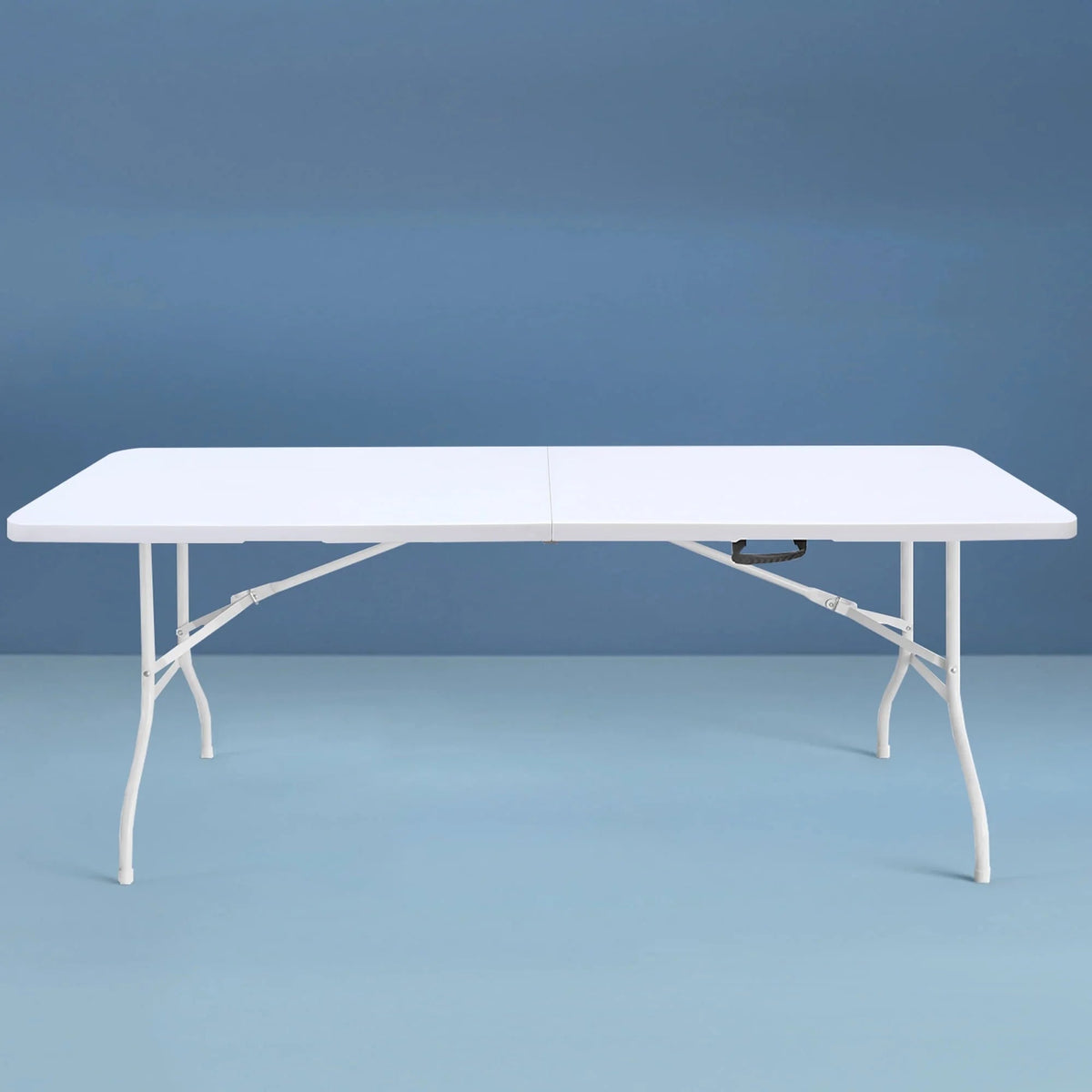 8 Foot Bi-Fold Outdoor Folding Table, White