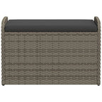 vidaXL Outdoor Poly Rattan Storage Bench With Cushion, Black, 45.3 x 20.1 x 20.5 in