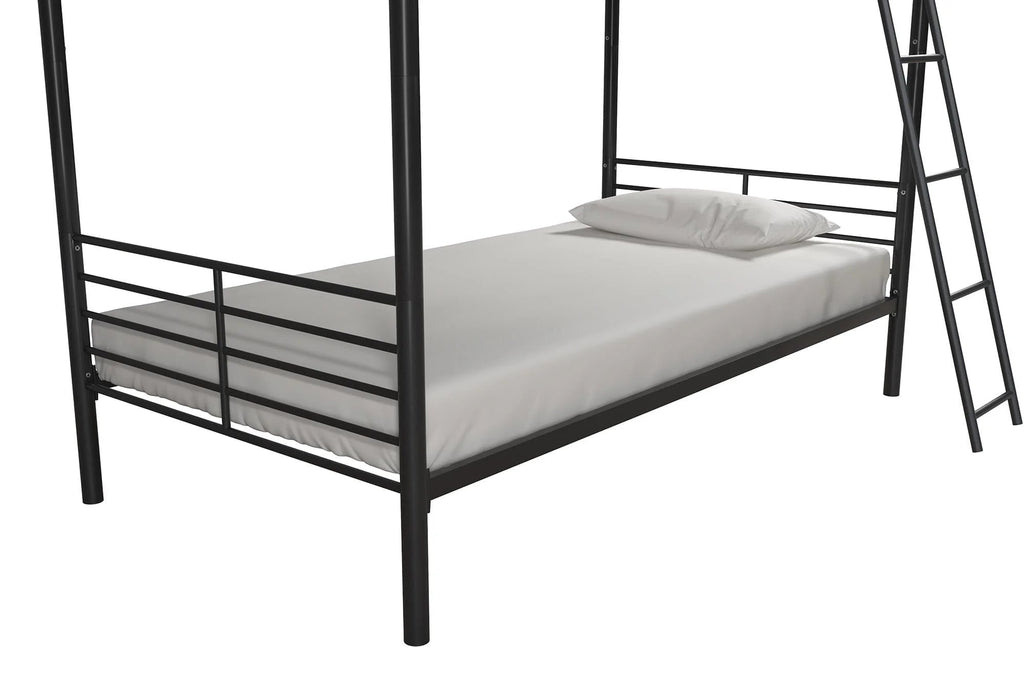 Mainstays Convertible Twin Over Twin Metal Bunk Bed - Black