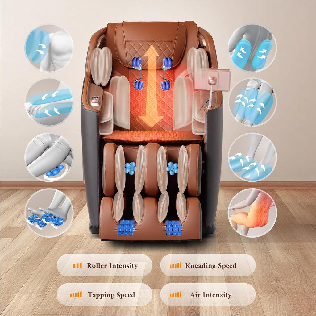 4D Full Body Massage Chair With 53.14 in SL Track, Zero Gravity And 12 Auto Modes
