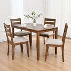 5-Piece Solid Wood Dining Table Set With 4 Slat Back Chairs - 47L