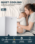 Upstreman 3.2 Cu.Ft. Single Door Mini Refrigerator With Freezer - BR321