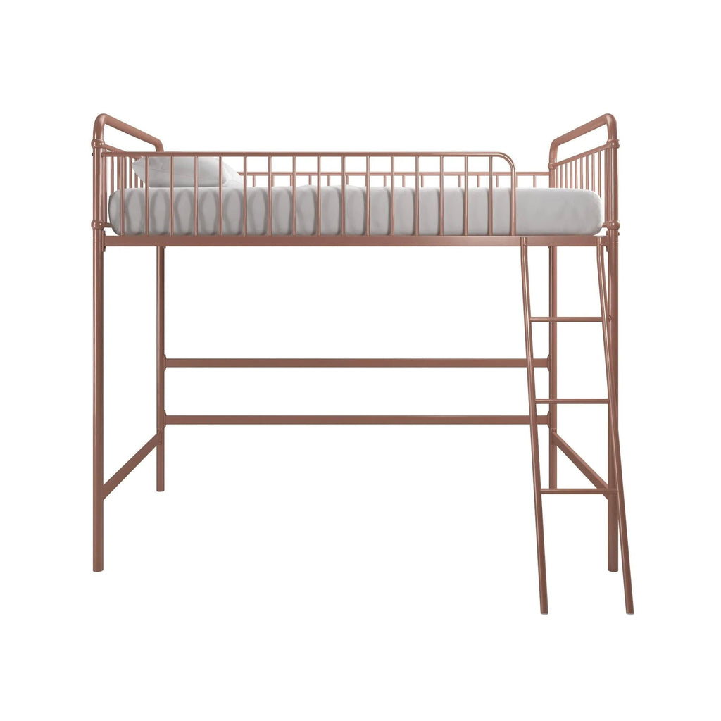 Better Homes & Gardens Twin Metal Loft Bed, Rose Gold - Kelsey