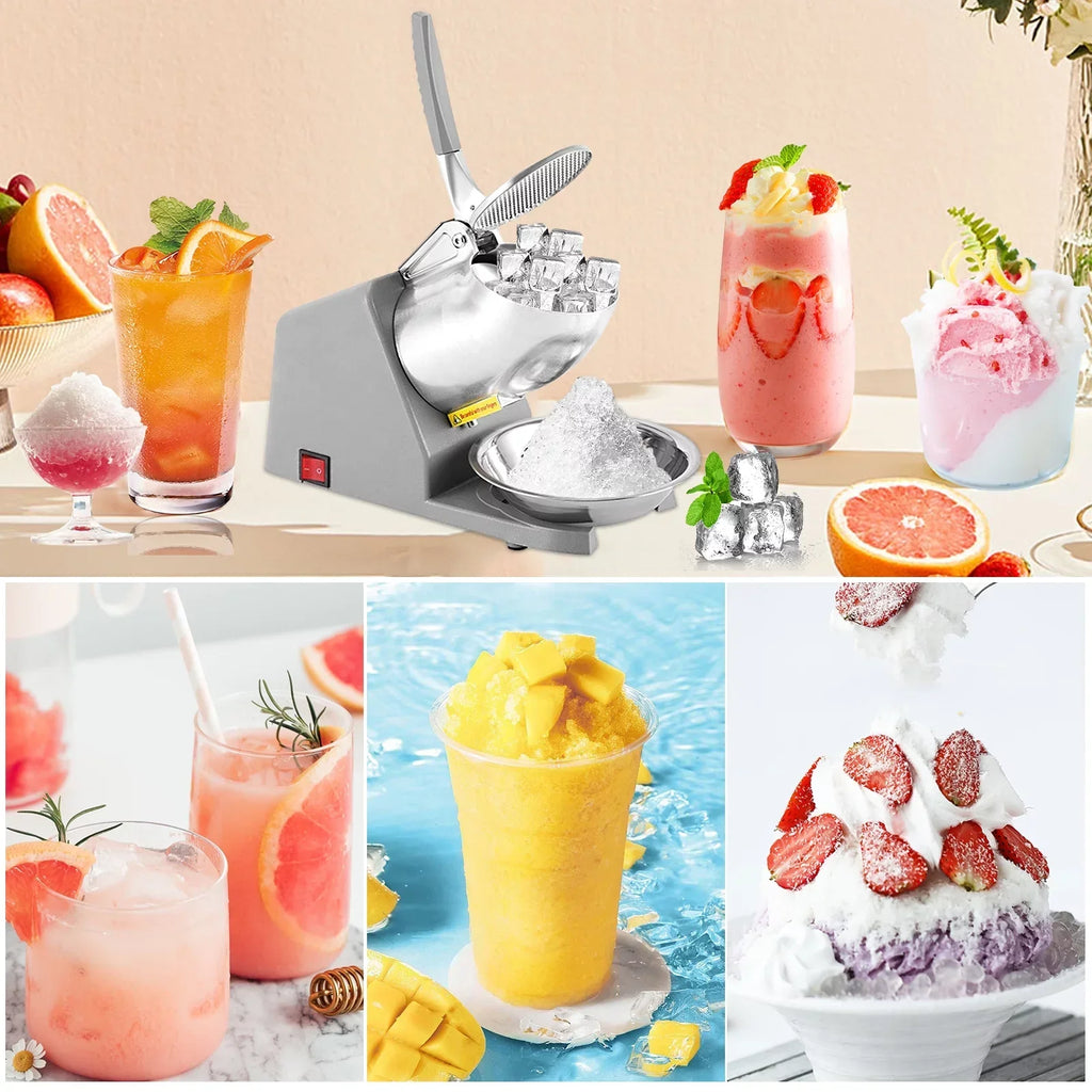 Apexeon Electric Shaved Ice Machine, Stainless Steel, 65 kg Per Hour, 300W
