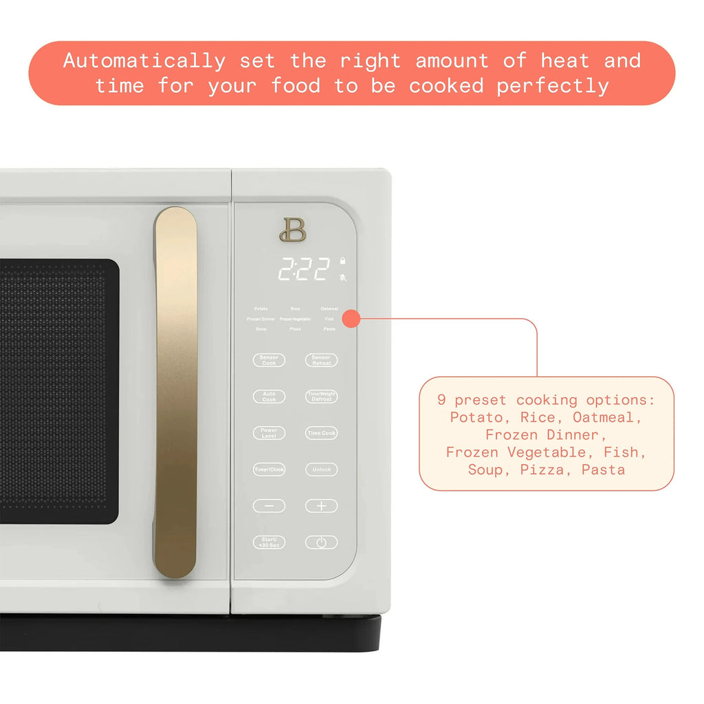 Beautiful 1.1 Cu ft 1000 Watt Sensor Microwave Oven, White Icing - BFCMS811WEST10