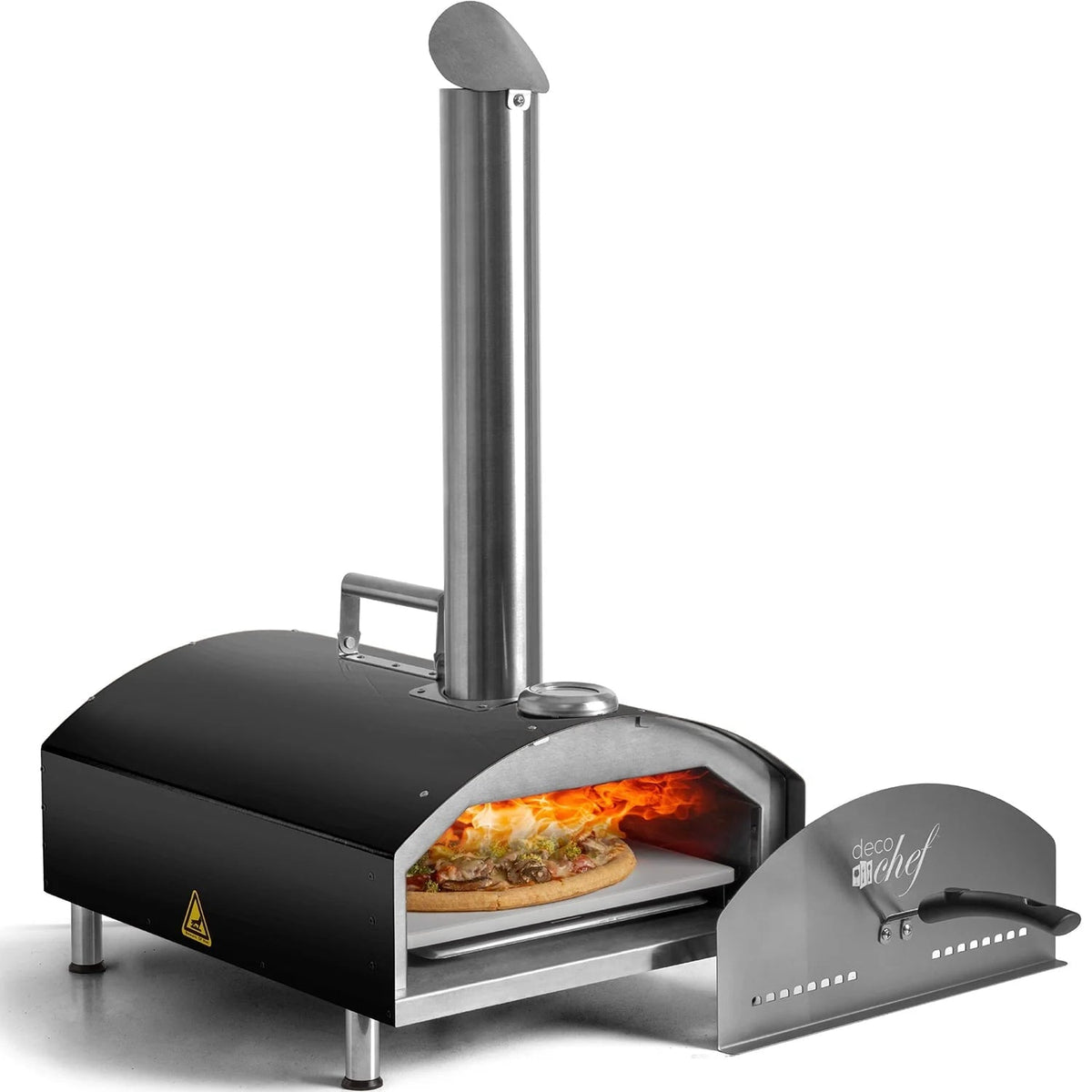 Deco Chef Outdoor Pizza And Grill Oven With 13in Pizza Stone, Black - DGPZG100BLK
