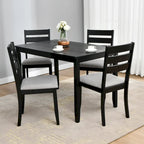 5-Piece Solid Wood Dining Table Set With 4 Slat Back Chairs - 47L