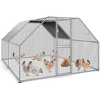 Dextrus Metal Chicken Coop With Waterproof Cover And Wire Mesh, 13.1 x 9.8 x 6.4 ft