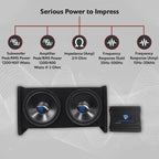 Rockville Dual 12-Inch Car Subwoofer Enclosure Kit With Mono Amplifier - RV12.2B