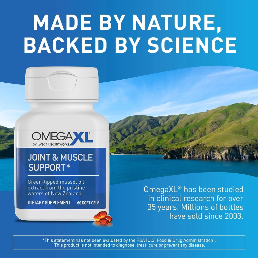 OmegaXL Green-Lipped Mussel Oil Supplement - 60 Softgels