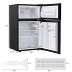 3.2 Cu. Ft. 2-Door Compact Refrigerator With Freezer - Black, Gray Or White