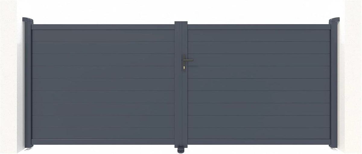 Casanoov Aluminium Folding Driveway Gate 4m x 160cm Grey - KIT-000024
