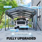 MUCHANT Heavy-Duty Carport, 12' x 20', Galvanized Steel Roof