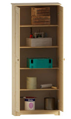 Solid Wood Freestanding Pantry Storage Cabinet With 2 Doors And 3 Adjustable Shelves
