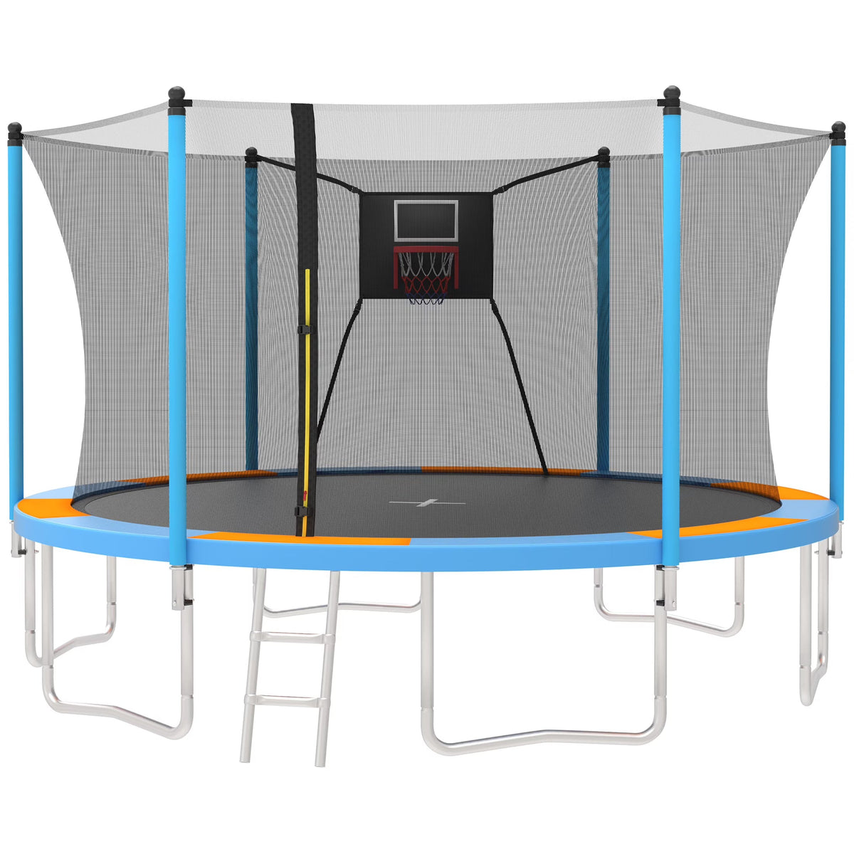 SHINPT 14ft Outdoor Trampoline With Safety Net, Basketball Hoop And Ladder