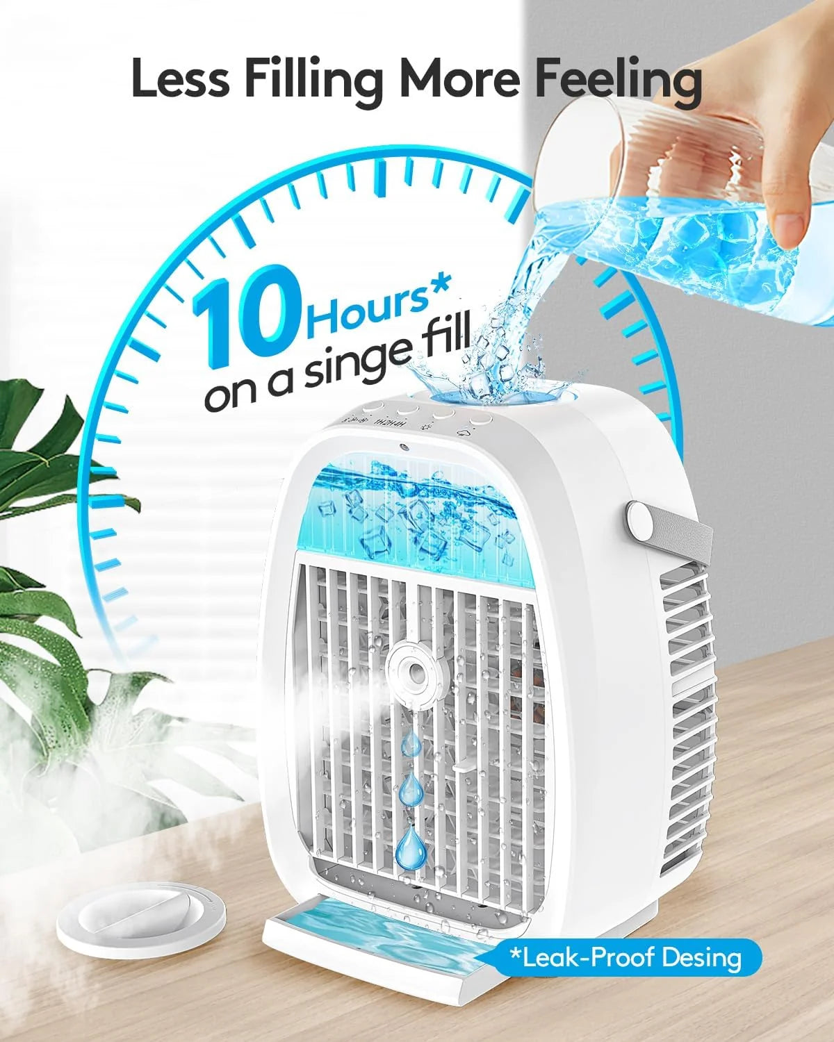 JYew Portable Evaporative Air Cooler Fan With 1000 ML Water Tank