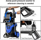 Pressure Washer 4800PSI With 4 Quick Connect Nozzles, Inlet Hose, Filter And 500ML Soap Tank