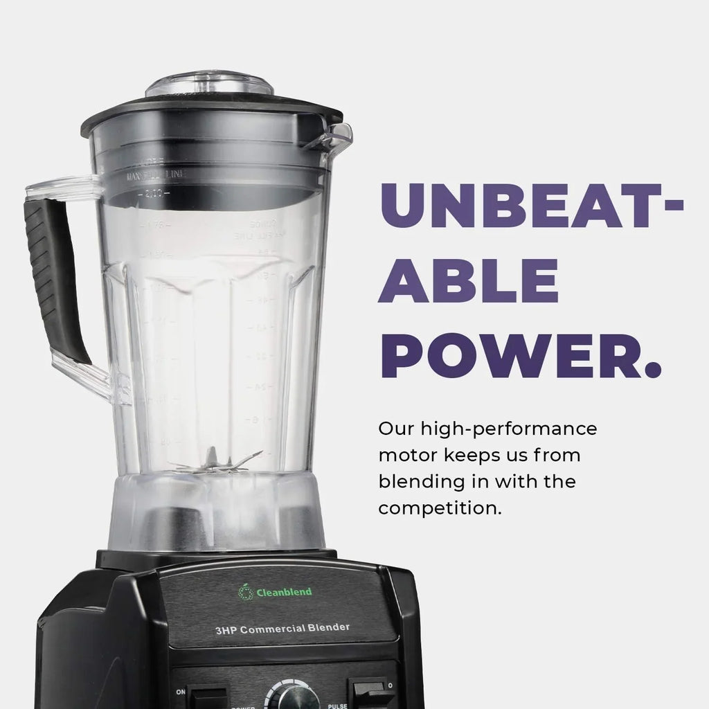 Cleanblend Commercial Countertop Blender 3 Horsepower 1800 Watt 64 Ounce