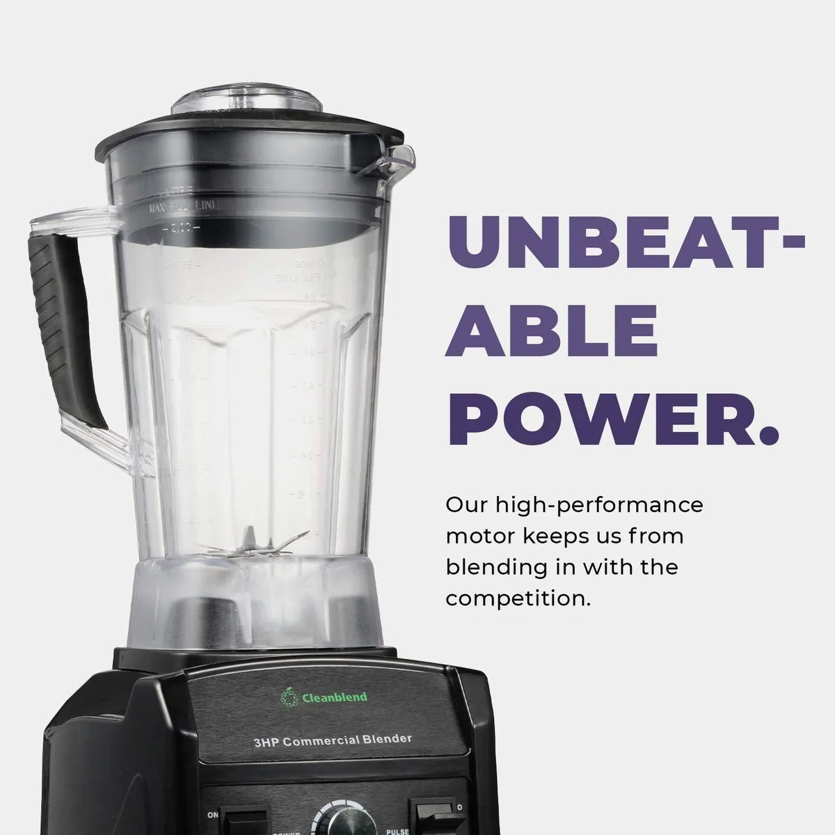 Cleanblend Commercial Countertop Blender 3 Horsepower 1800 Watt 64 Ounce
