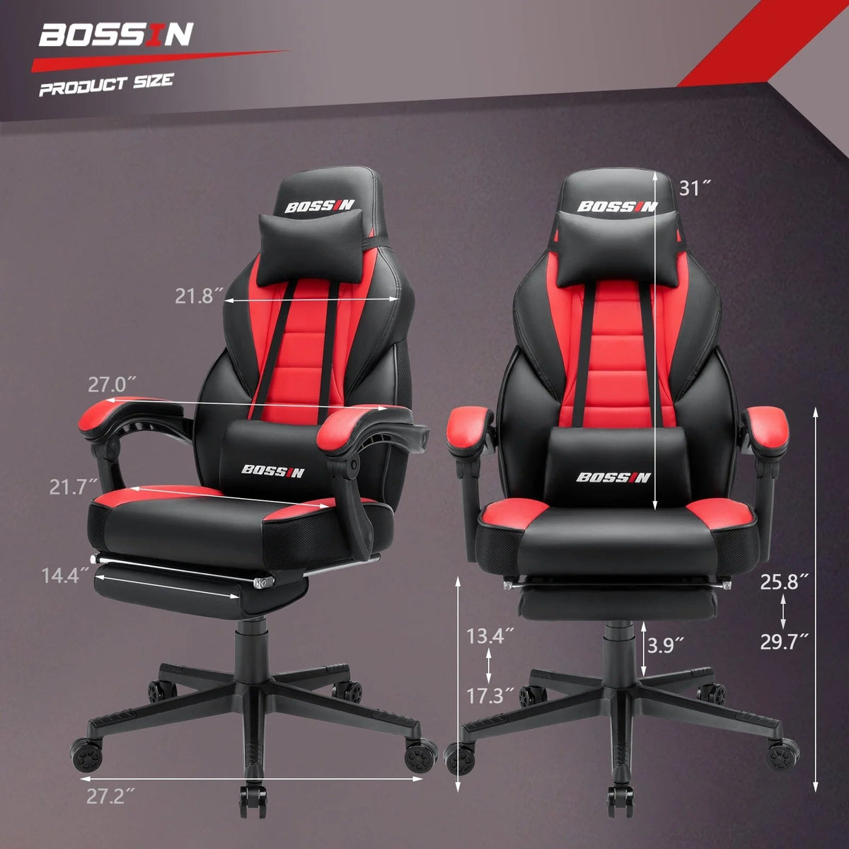 Racing Style Gaming Chair, 300 lbs Big And Tall High Back Computer Chair