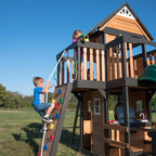Canyon Creek Cedar Swing Set With 8-Foot Wave Slide - 183 x 188 x 119 Inches