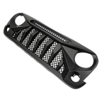 Black Front Grille With LED Off-Road Lights For 07-18 Jeep Wrangler JK - Mars Grille
