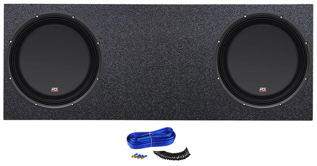 MTX Dual 12 in Subwoofers With Sub Box Enclosure Fits 2022-2023 Toyota Tundra Crew Max