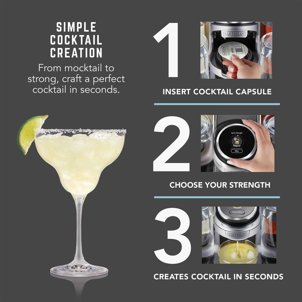Bartesian Professional Cocktail Machine With 5 Interchangeable Glass Bottles - 55306