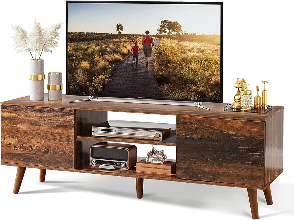 WLIVE Mid-Century TV Stand For 50/55/60inch TVs, 53.6in W x 15.7in D x 18.9in H