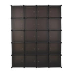 20-Cube Plastic Closet Organizer With Hanging Rod, Brown - 58 x 14.5 x 70 in