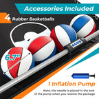 Costway Dual Shot Basketball Arcade Game, Blue, 8 Game Modes, 81in x 43in x 81in