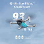 4K UHD Camera Drone Under 249 g With 3-Axis Gimbal, 10 km Video Transmission, Auto Return And 31-Min Flight Time