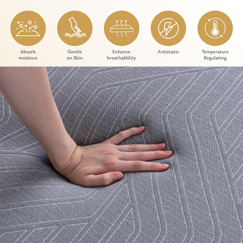 EGOHOME Queen Copper Gel Cooling Memory Foam Mattress, 60x80x12, Black