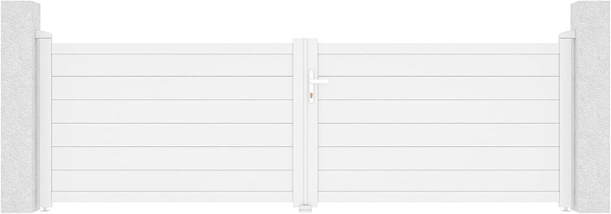 Casanoov Aluminum Swing Gate 392 cm x 161 cm Anthracite Gray RAL 7016 - KIT-000024