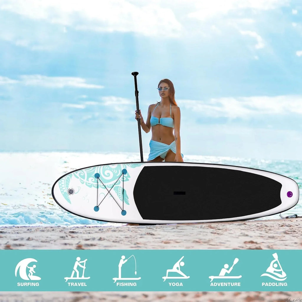 FunWater Inflatable Stand Up Paddle Board, 11 ft x 32 in x 6 in - SUP Paddle Accessories