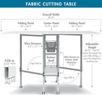 Sew Ready Hobby Cutting Table, 58.75 in x 36.5 in, White/Silver