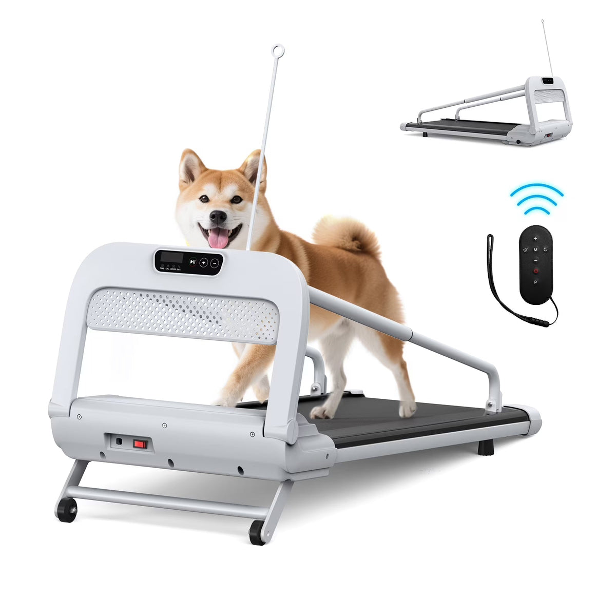 Ambifirner 2 In 1 Dog Treadmill For Small/Medium Dogs, 265 lbs Weight Capacity, Off White