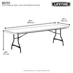 Lifetime 8 Foot Rectangle Nesting Folding Tables, Almond, Set Of 4 - 80707