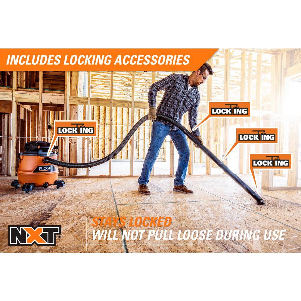 RIDGID 16 Gallon 6.5 Peak HP NXT Wet/Dry Shop Vacuum With Detachable Blower - HD1600