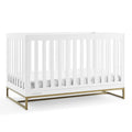 Delta Children 4-in-1 Convertible Baby Crib, Bianca White and Bronze - Jade