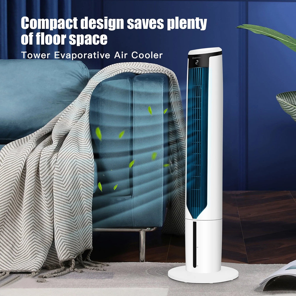 Costway 3-In-1 Evaporative Air Cooler Portable Tower Fan Humidifier 41in White