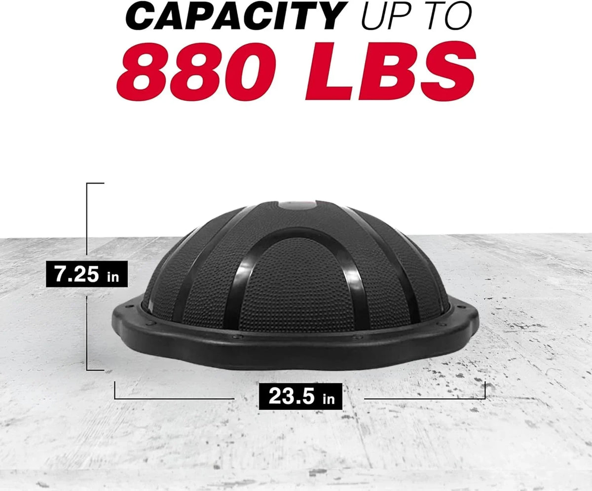Yes4All Premium Half Ball Balance Trainer, 23.5 in x 7.25 in, 880 lbs, Black Matte