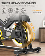 pooboo Indoor Exercise Bike With Adjustable Resistance And Belt Drive