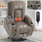 Lazy Boy Power Lift Recliner Chair With Massage, Lumbar Heating, USB Port And Cup Holders - Single Motor