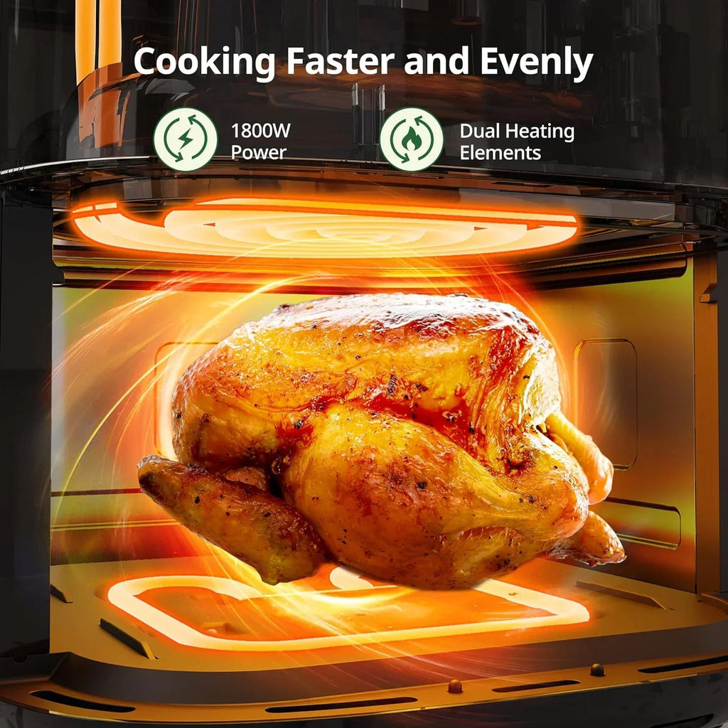 Larinest 8 Qt 8-in-1 Air Fryer With Viewing Window, Black - AF701