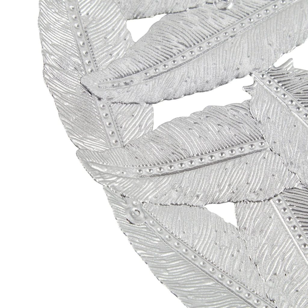 Textured Feather 3-Piece Metal Disc Wall Decor Set - 20in, 17.25in, 14.25in