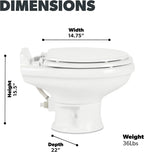 320 Series Standard Height RV Toilet - White