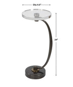 Bailey Street Home Drink Table 26.5 inch Polished Nickel Plated/Crystal Finish - 208-Bel-4541995
